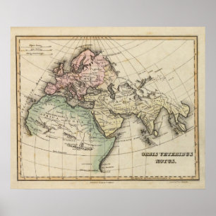 Poster mapa de Europa, de África do norte e de 3Sudeste