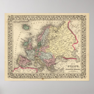Póster Mapa de Europa por Mitchell