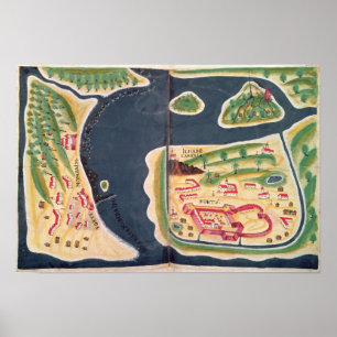 Poster Mapa de exploração português de Mombassa