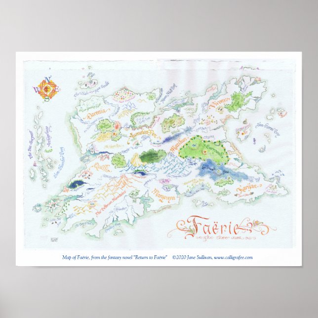 Poster Mapa de Faërie (Frente)