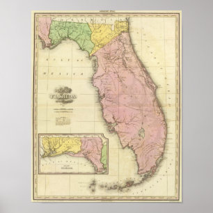 Póster Mapa de Florida 2