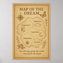 "Mapa de força" Vintage Inspirational Wall Art P