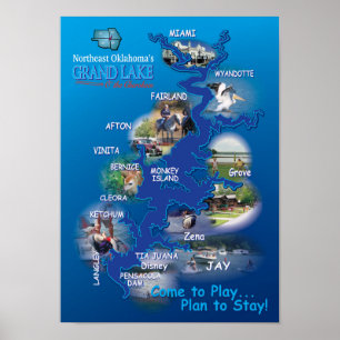Poster Mapa de foto grande 19 da APROVAÇÃO do lago