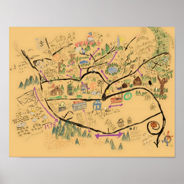 Poster Mapa de Fromville, Redesenho do Mapa de Victor, Pr (Frente)