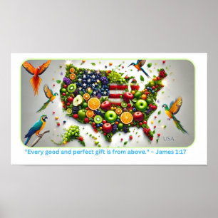 Poster Mapa de Frutas da Abundância