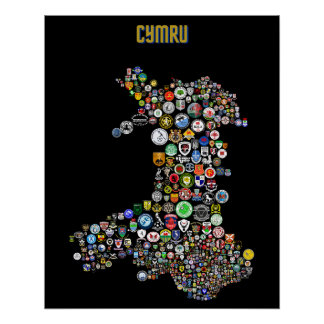 Póster Mapa De Futebol (Cymru)