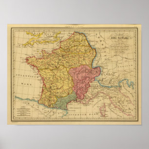 Póster Mapa de Gália