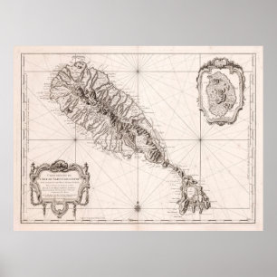 Poster Mapa de Gatinhos de Rua Velha (1758) Santo de Vint