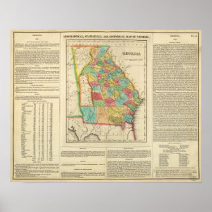 Póster Mapa de Geórgia