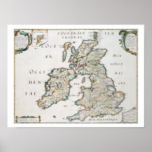 Póster Mapa de Grâ Bretanha e de Ireland, Paris publicad