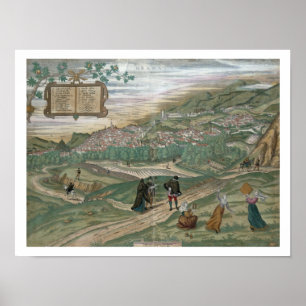 Poster Mapa de Granada, de "Civitates Orbis Terrarum", V
