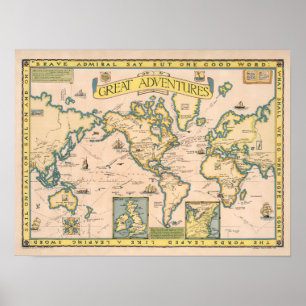 Poster Mapa de grandes aventuras