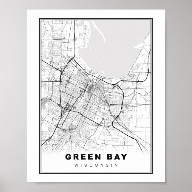 Poster Mapa de Green Bay (Frente)