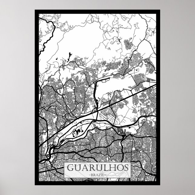 Poster Mapa de Guarulhos Brasil (Frente)