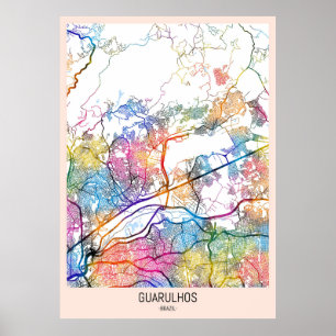 Poster Mapa de Guarulhos Brasil