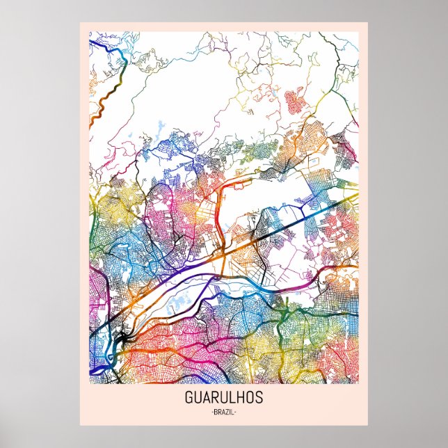 Poster Mapa de Guarulhos Brasil (Frente)