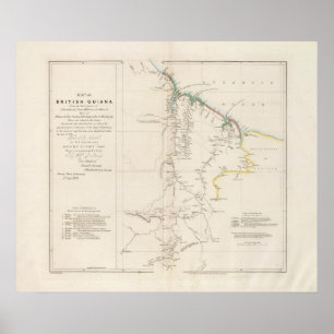 Póster Mapa de Guiana britânico