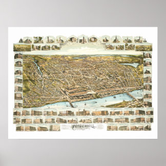 Póster Mapa de Haverhill Massachusetts de 1893
