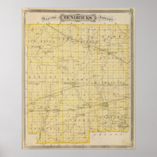 Póster Mapa de Hendricks County