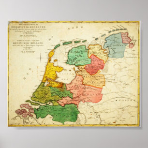 Poster Mapa de Holland 1809 - reino de Holland