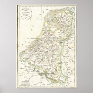 Poster Mapa de Holland 1832 - Delamarche