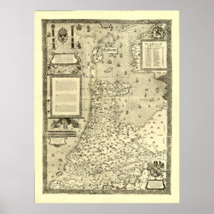 Póster Mapa de Holland Países Baixos por Jacob camionete