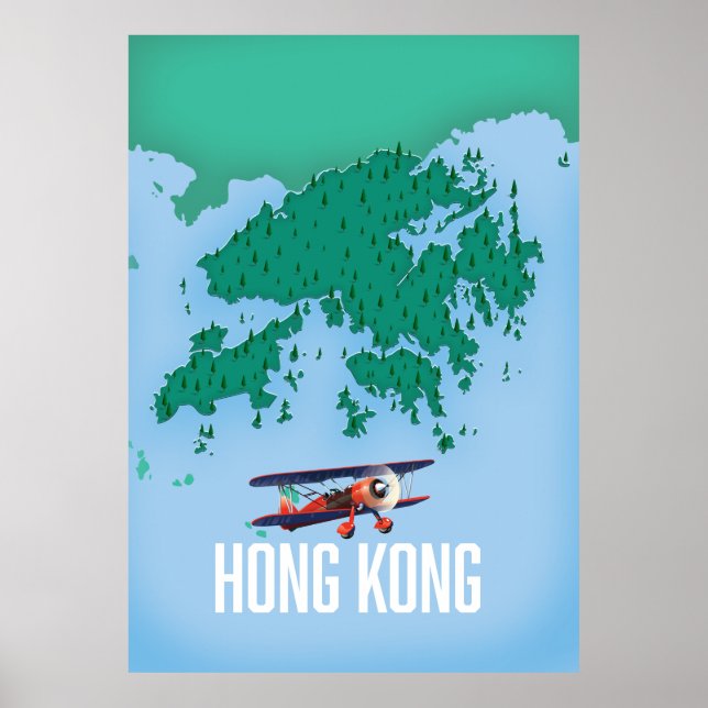 Poster Mapa de Hong Kong (Frente)