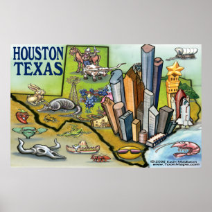 Poster Mapa de Houston TEXAS