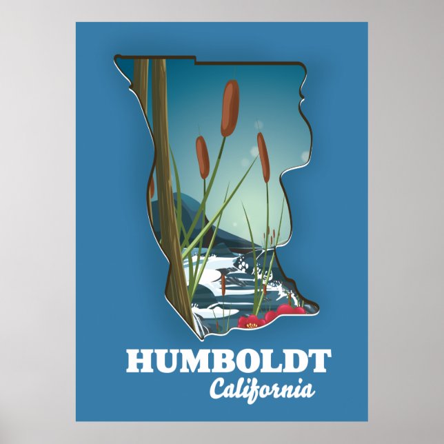 Poster mapa de Humboldt Califórnia (Frente)