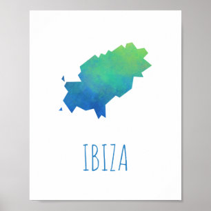 Póster Mapa de Ibiza
