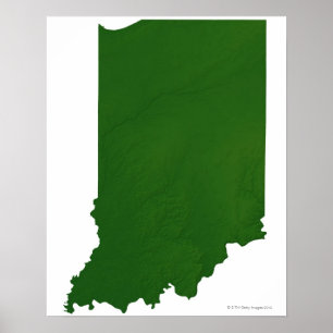 Póster Mapa de Indiana 2