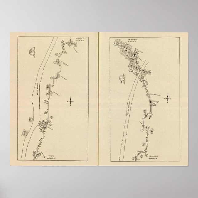 Póster Mapa de Índice Columbia County Rensselaer County N (Frente)