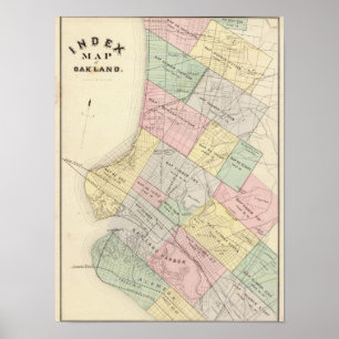 Póster Mapa de índice de Oakland