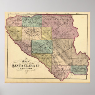 Poster Mapa de índice de Santa Clara Co