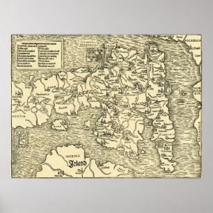 Poster Mapa de Inglaterra em Ptolemy 's Geographia