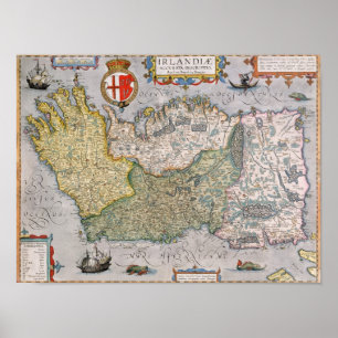 Poster Mapa de Ireland
