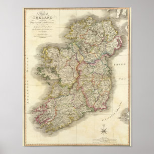 Póster Mapa de Ireland