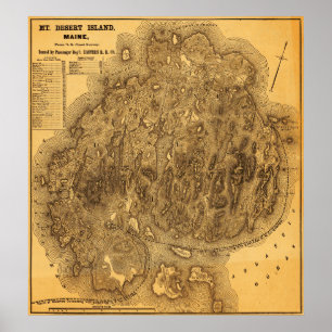 Poster Mapa de IslandPanoramic do deserto da montagem