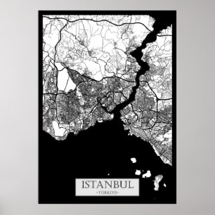 Poster Mapa de Istambul Turquia