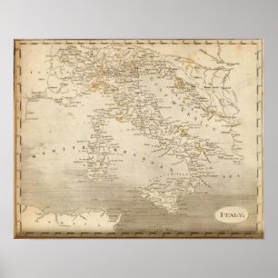 Póster Mapa de Italia por Arrowsmith