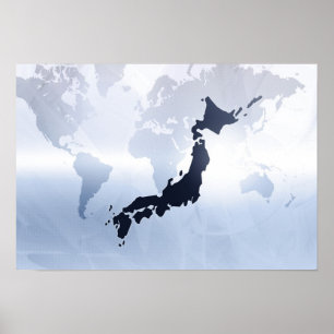 Póster Mapa de Japão 2