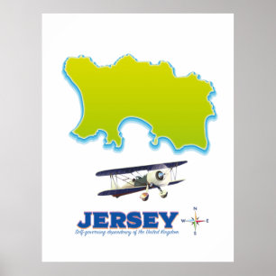 Poster Mapa de Jersey.