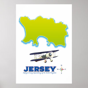 Poster Mapa de Jersey.
