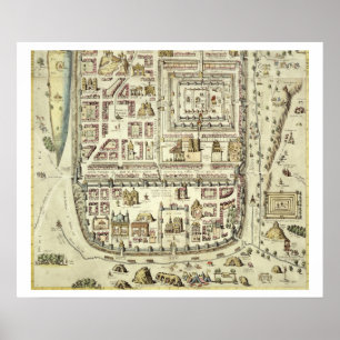 Póster Mapa de Jerusalem e dos arredores, 'de C