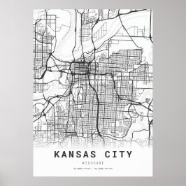 Poster Mapa de Kansas City