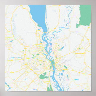 Poster Mapa de Kiev, Ucrânia