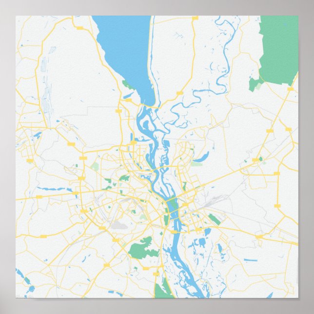 Poster Mapa de Kiev, Ucrânia (Frente)