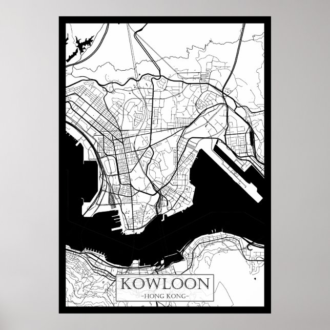 Poster Mapa de Kowloon Hong Kong (Frente)