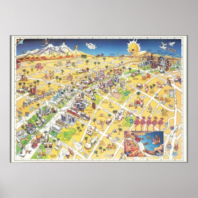 Poster Mapa de Las Vegas (Frente)
