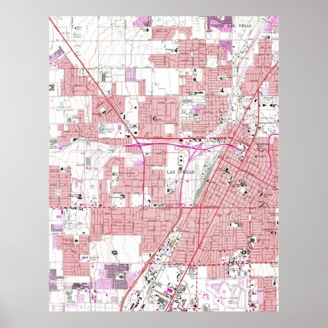 Póster Mapa de Las Vegas Nevada (1967) 3 (Frente)